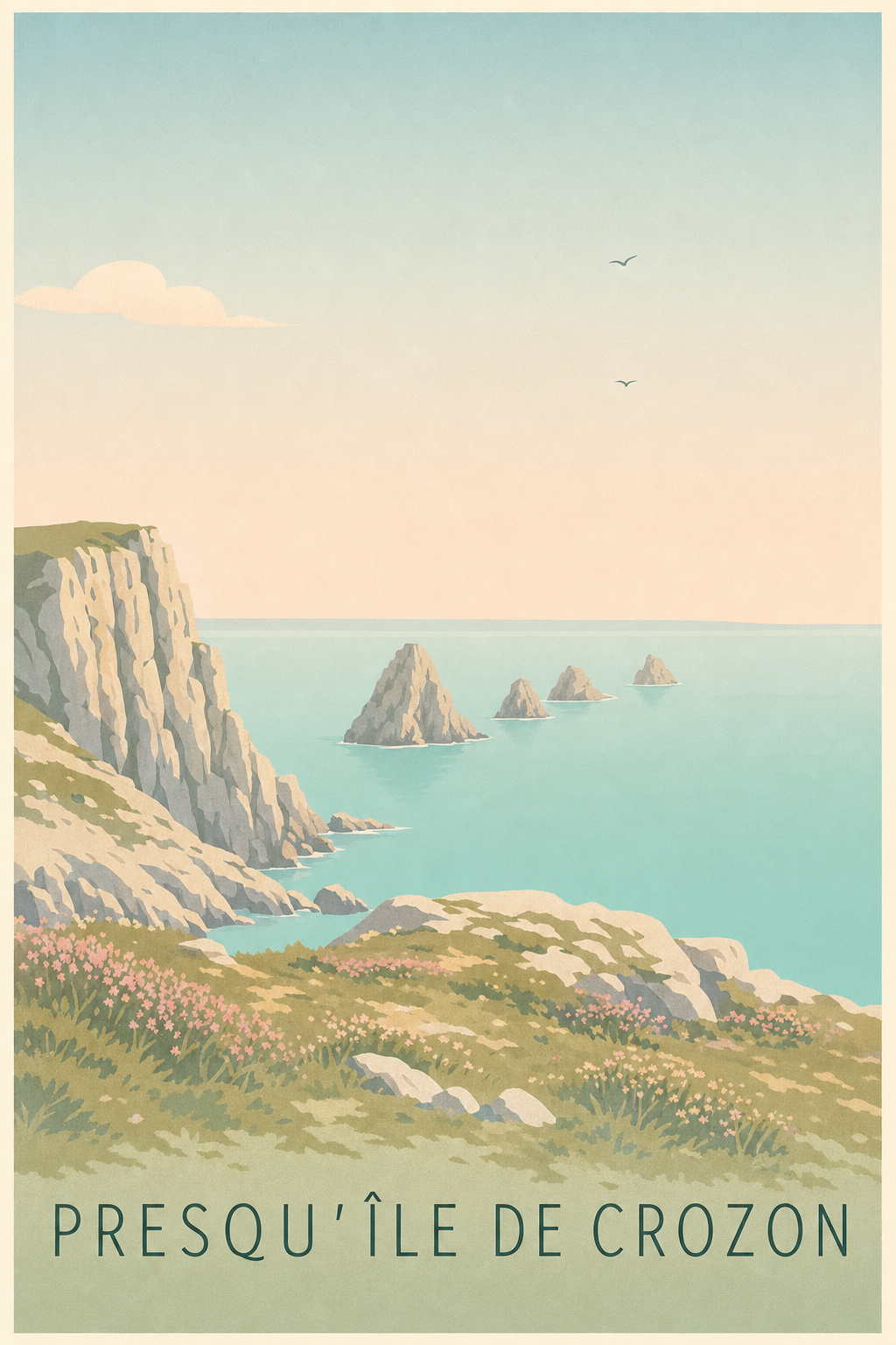 Affiche de la Presqu'île de Crozon - Poster de la pointe de Pen-Hir