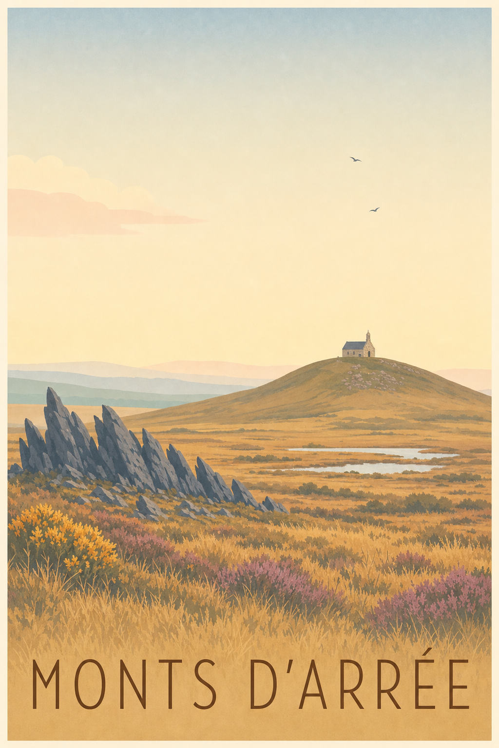 Affiche des Monts d'Arrée - Poster du mont Saint-Michel de Brasparts