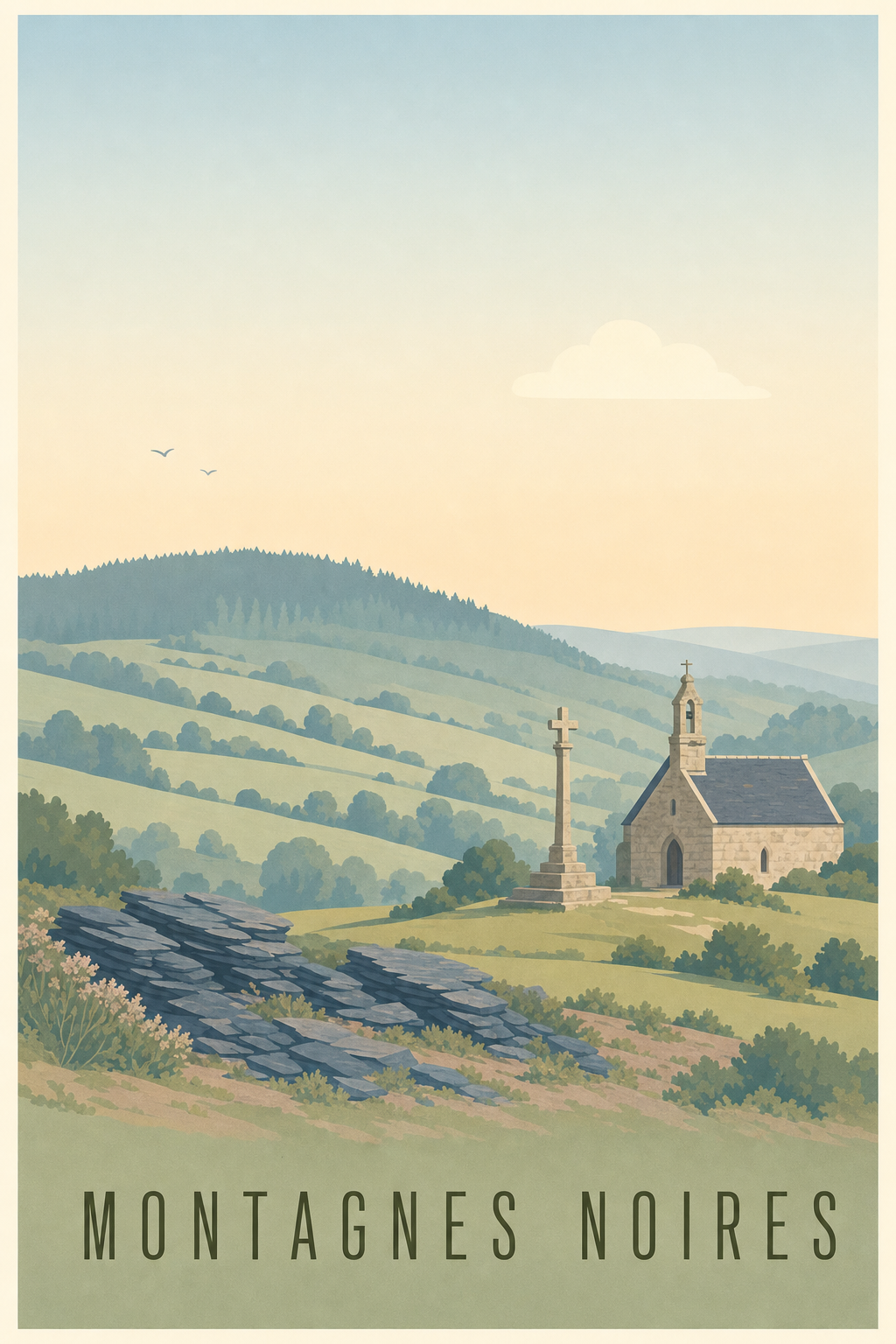 Affiche des Montagnes Noires - Poster de la Bretagne intérieure
