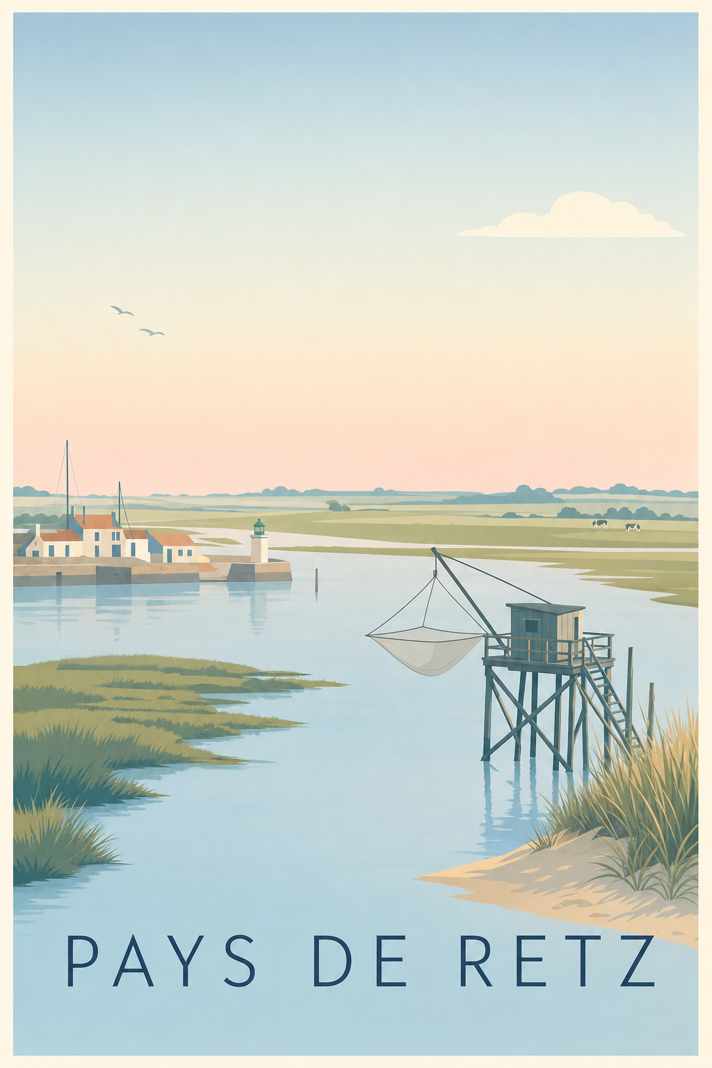 Affiche du Pays de Retz - Poster de la baie de Bourgneuf