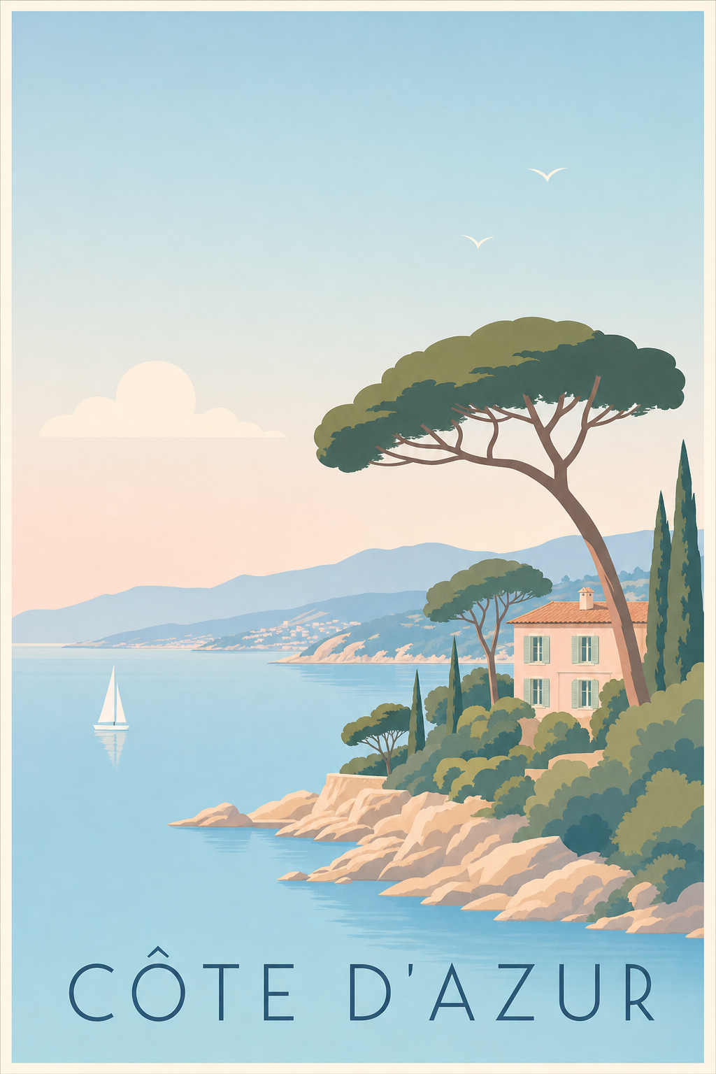 Affiche de la Côte d'Azur - Poster de la Méditerranée