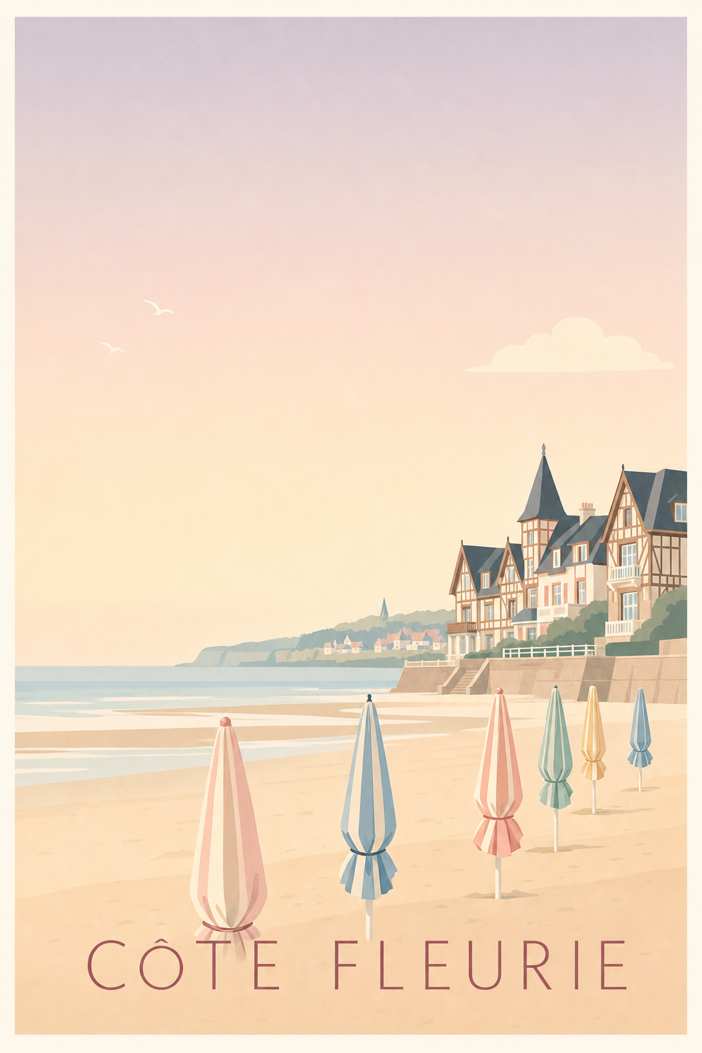 Affiche de la Côte Fleurie - Poster de Deauville