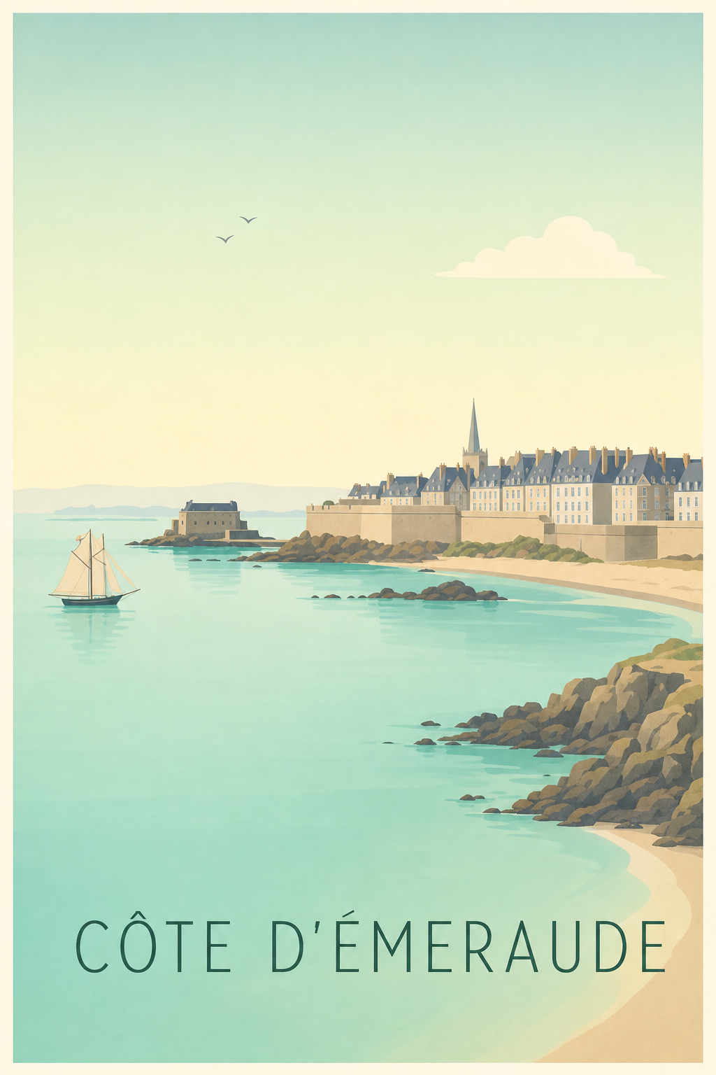 Affiche de la Côte d'Émeraude - Poster de Saint-Malo