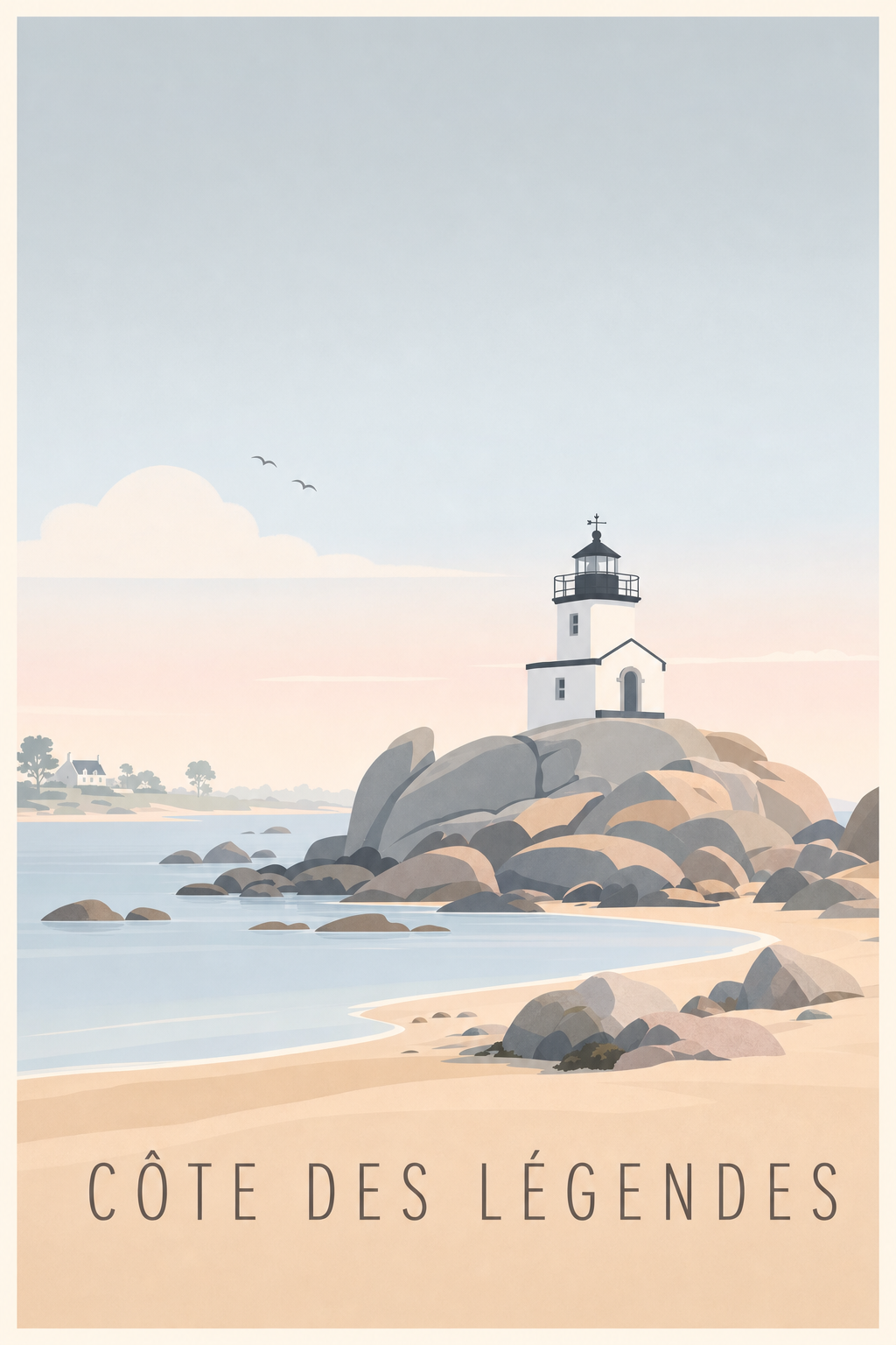 Affiche de la Côte des Légendes - Poster du phare de Pontusval