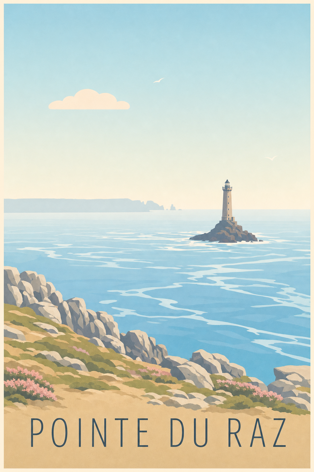 Affiche de la Pointe du Raz - Poster du phare de la Vieille