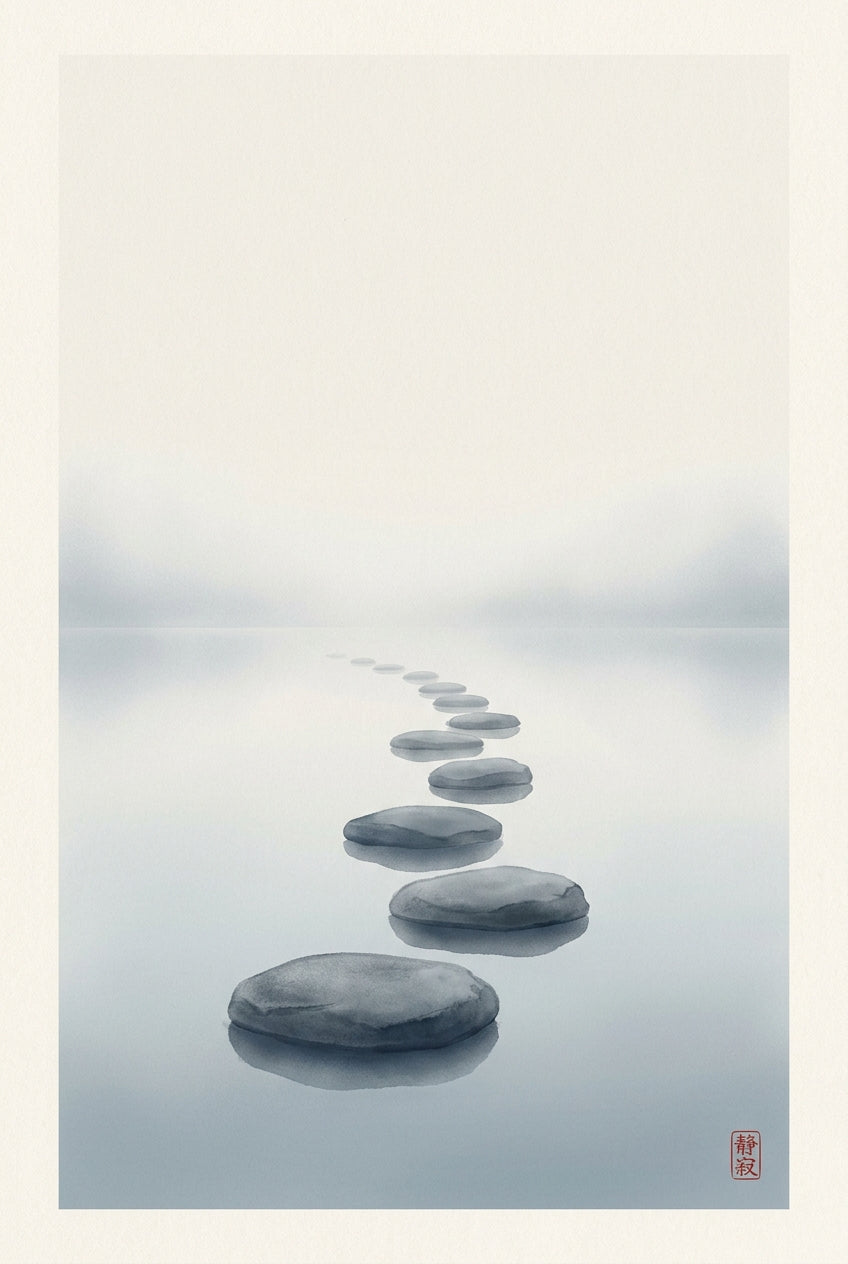 Poster de jardin japonais, pierres zen