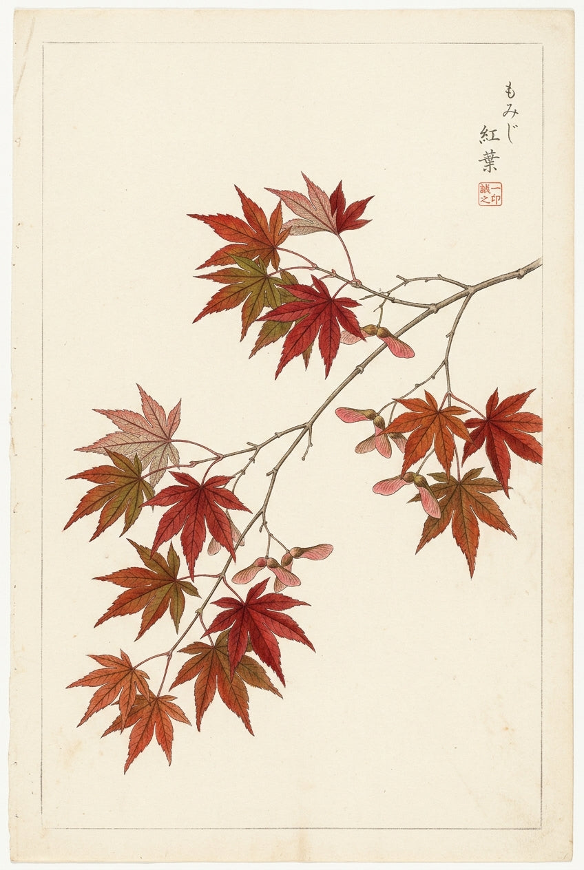 Affiche d'Érable Japonais, poster Momiji