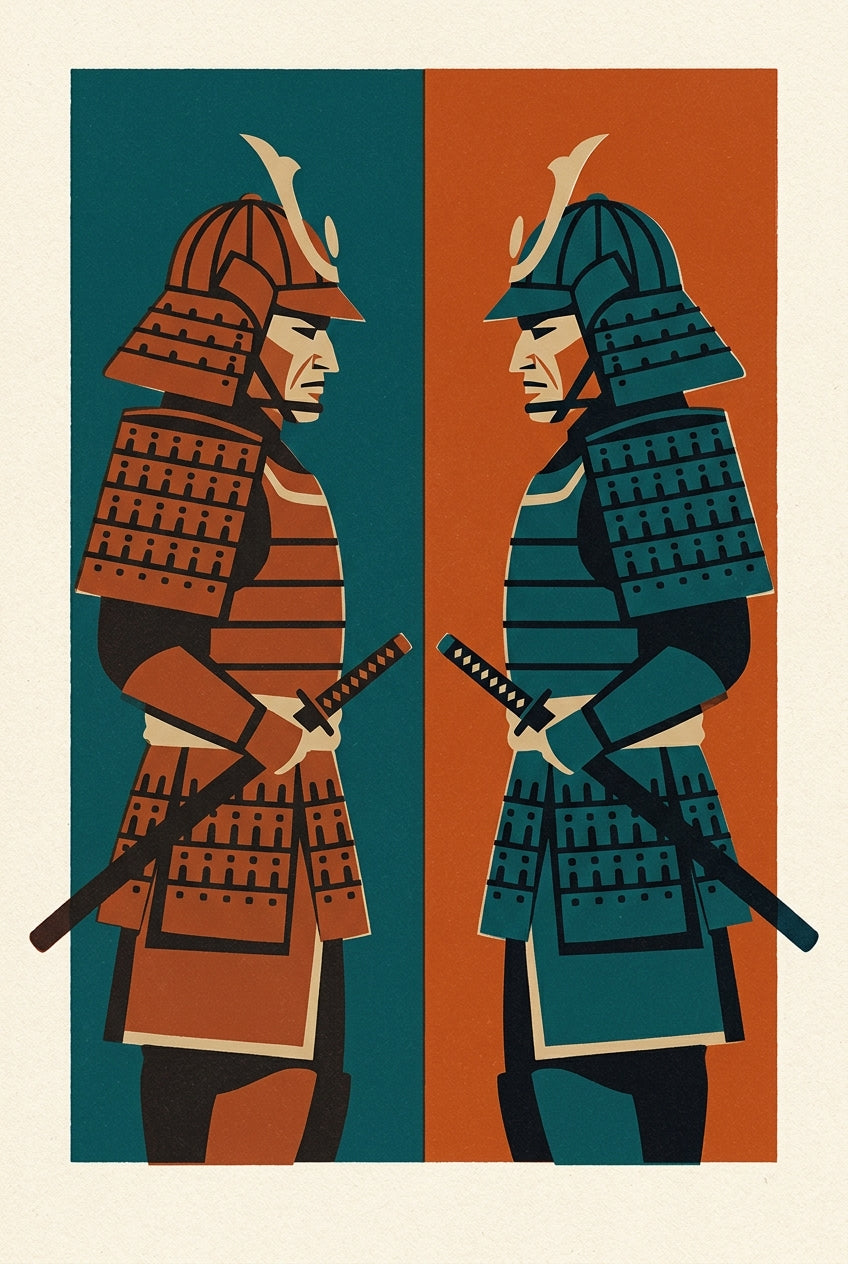 Affiche de Samouraïs Japonais, poster guerriers