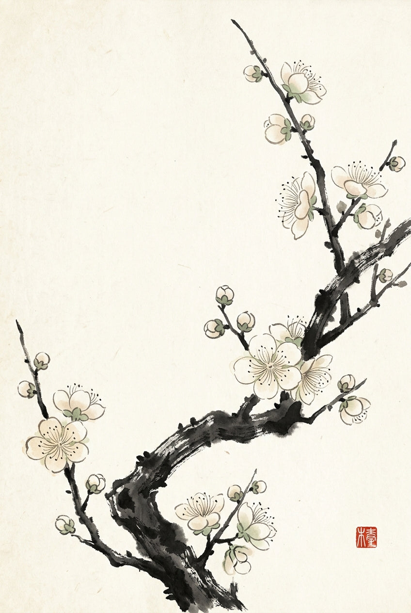 Affiche de Cerisier Japonais, poster fleurs de Sakura