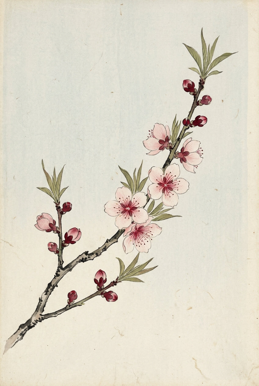 Affiche Branche de cerisier japonais, poster fleurs