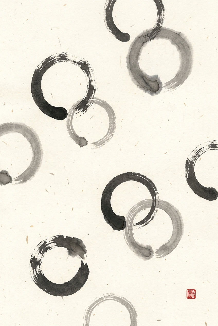 Affiche d'Enso japonais, poster cercles zen