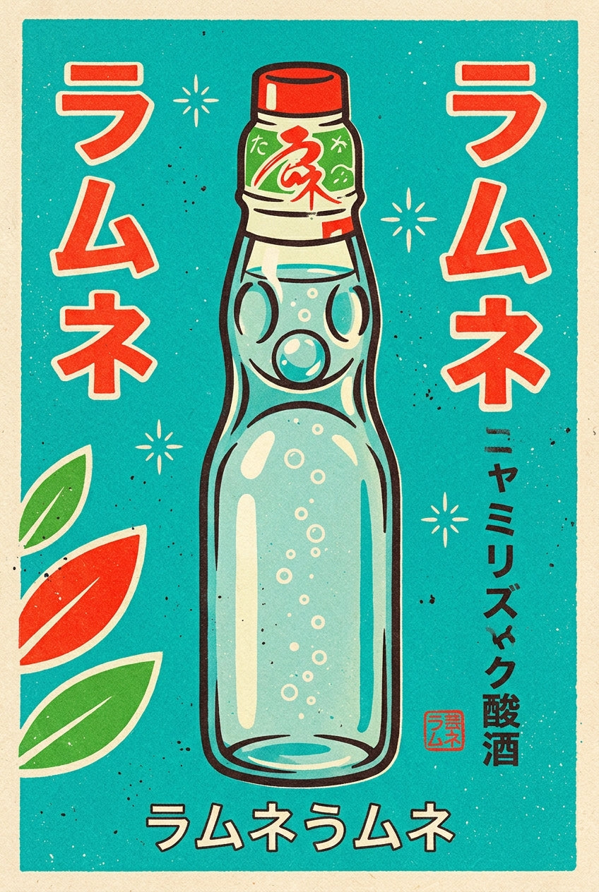 Affiche de Ramune, poster vintage Japon