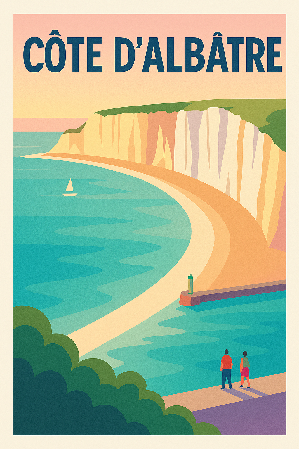 Affiche de Côte d'Albâtre - L'élégance sauvage des falaises normandes