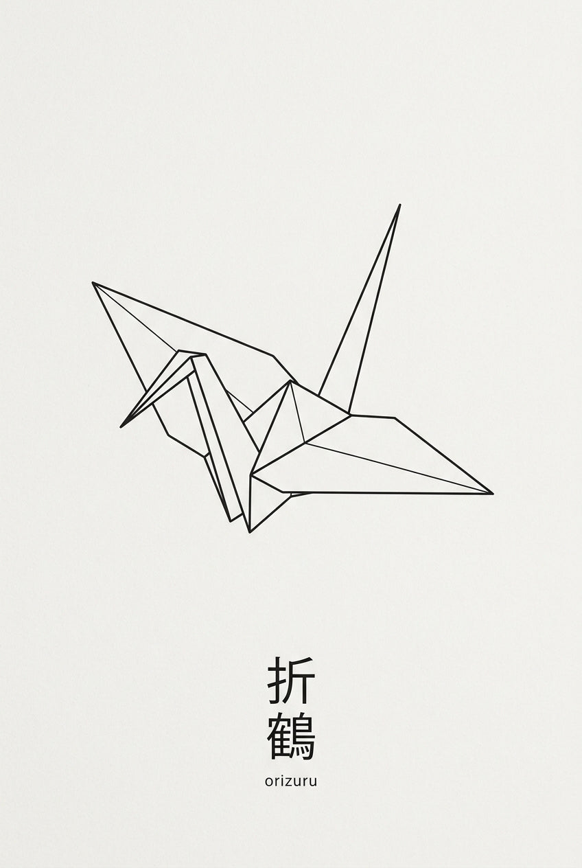 Affiche d'Orizuru, poster grue en origami