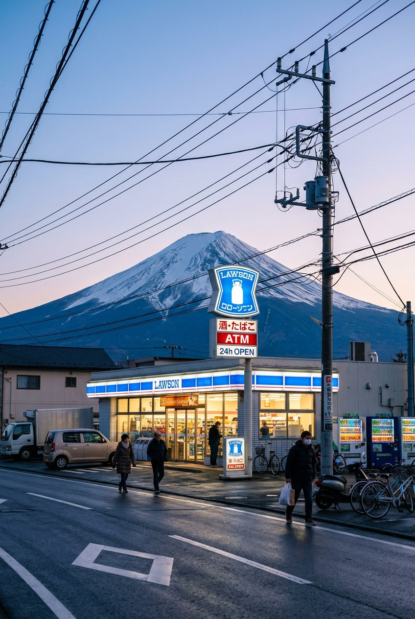 Affiche du Mont Fuji, poster supérette Lawson