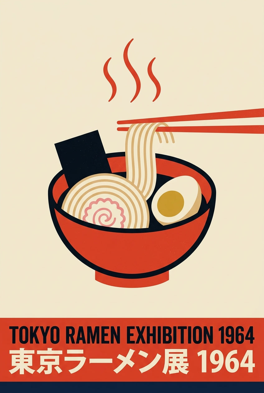 Affiche Ramen Tokyo 1964, poster art japonais