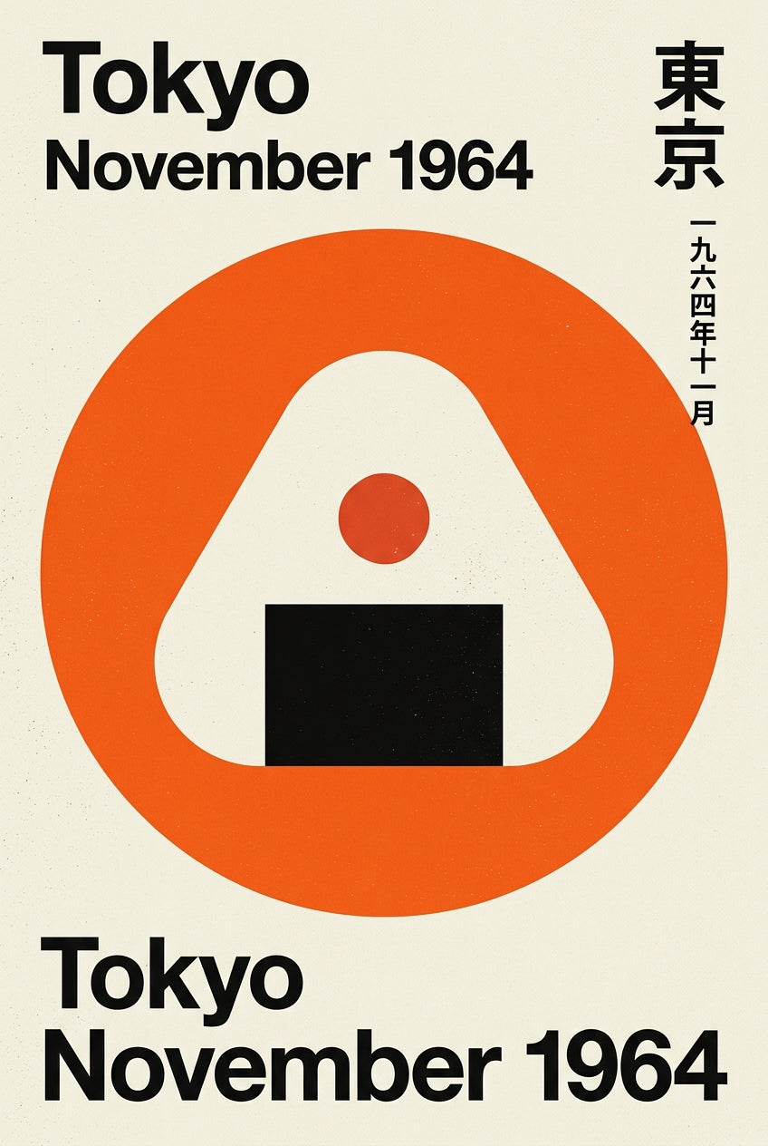 Affiche Tokyo 1964, poster onigiri japonais