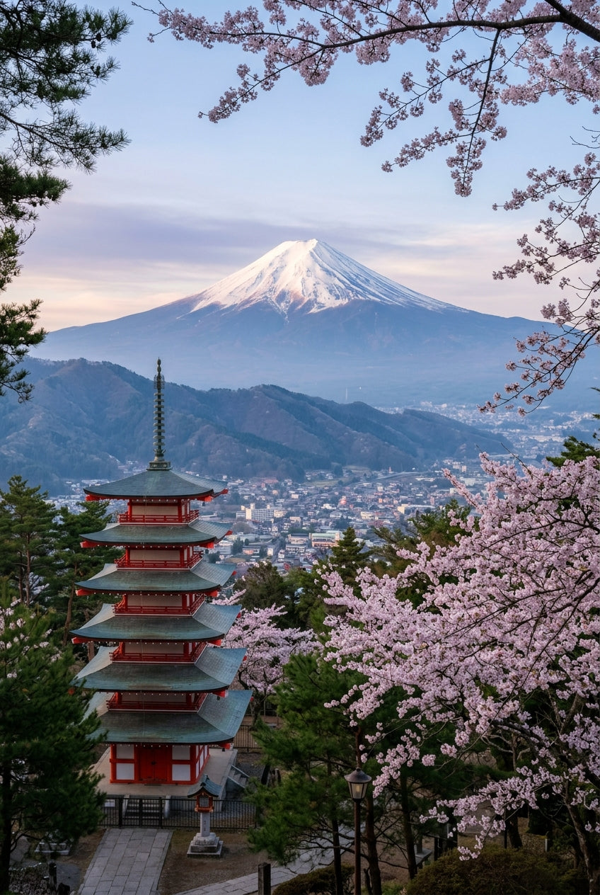 Affiche du Mont Fuji, Pagode Chureito Japon