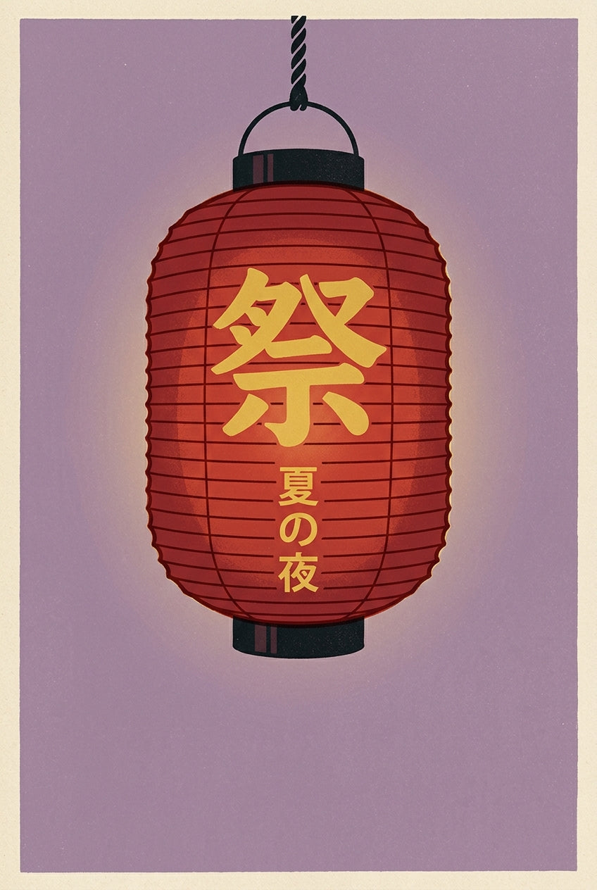 Affiche Lanterne Japonaise, poster rouge festival