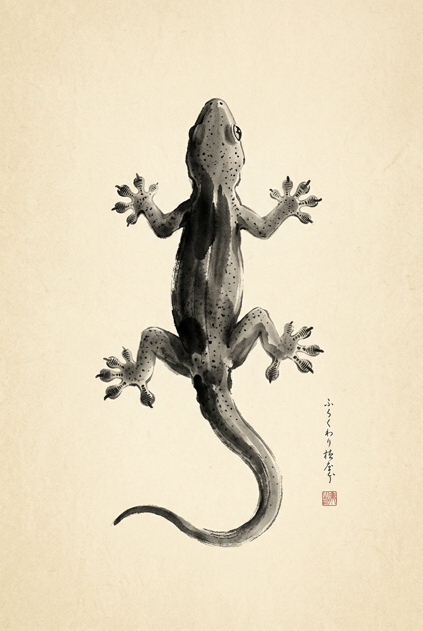 Affiche de Salamandre, poster art japonais