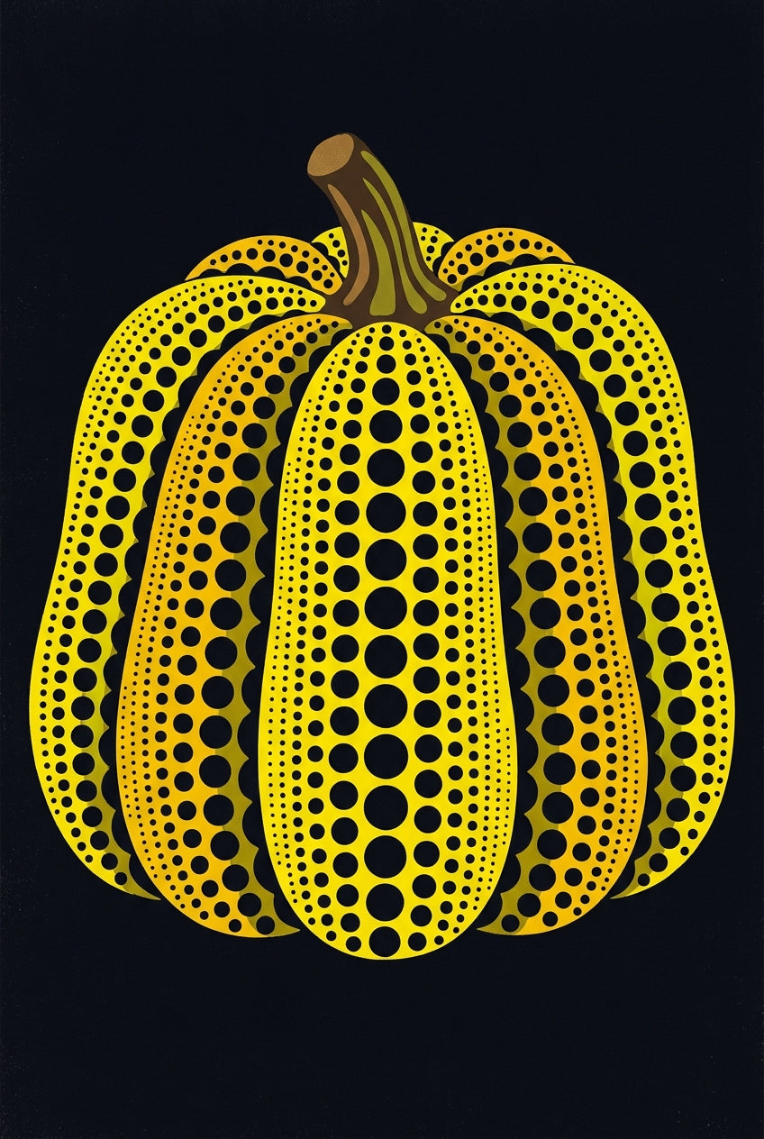 Affiche Citrouille Japonaise, poster pois noirs