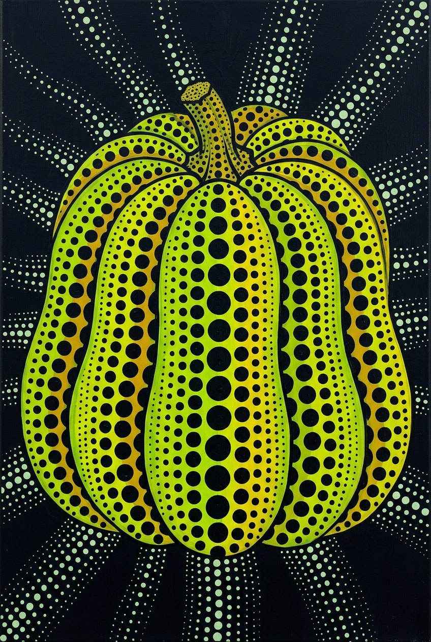 Affiche de Citrouille Japonaise, poster pois jaunes