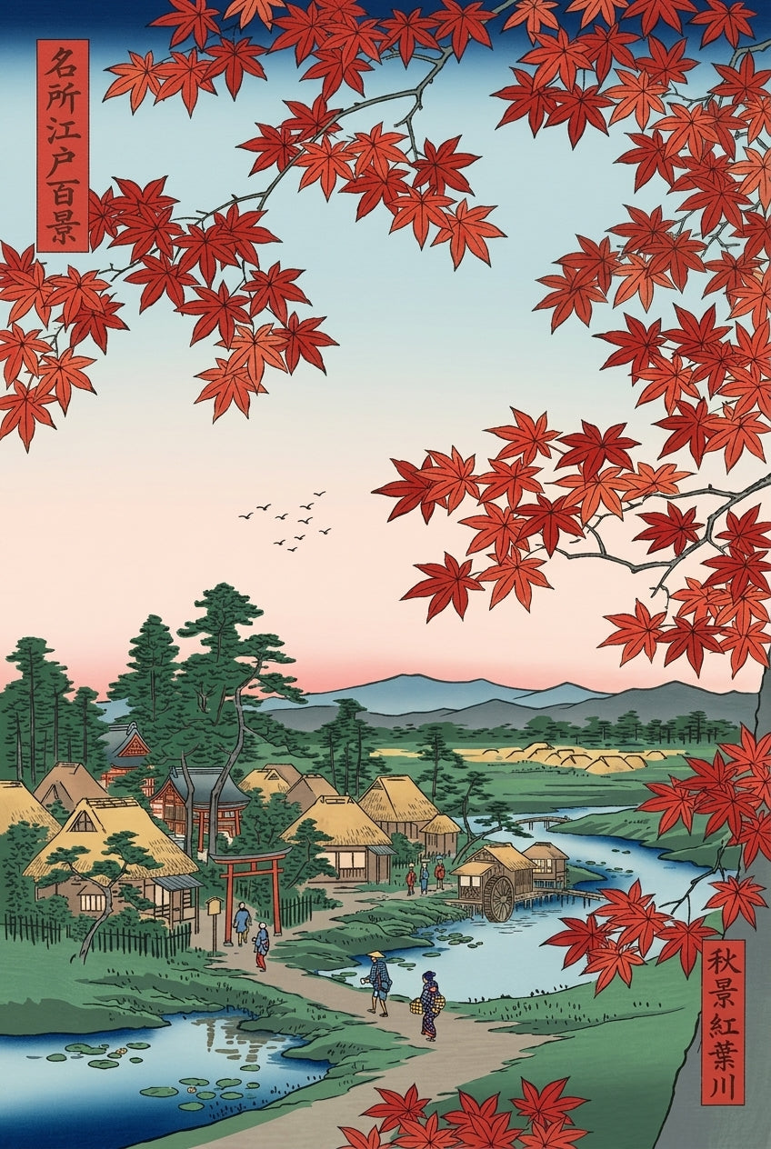 Affiche d'Art Japonais, poster érables rouges