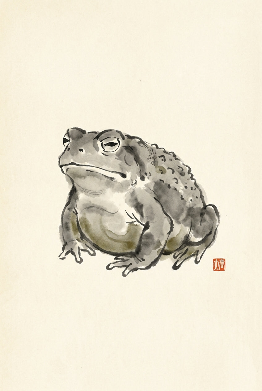 Affiche du Crapaud Japonais, poster illustration