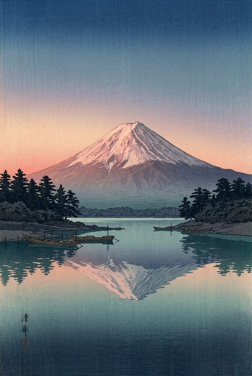 Poster du Mont Fuji, affiche art japonais
