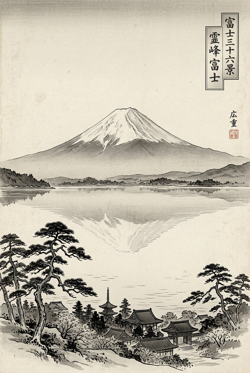 Poster du Mont Fuji, poster estampe japonaise