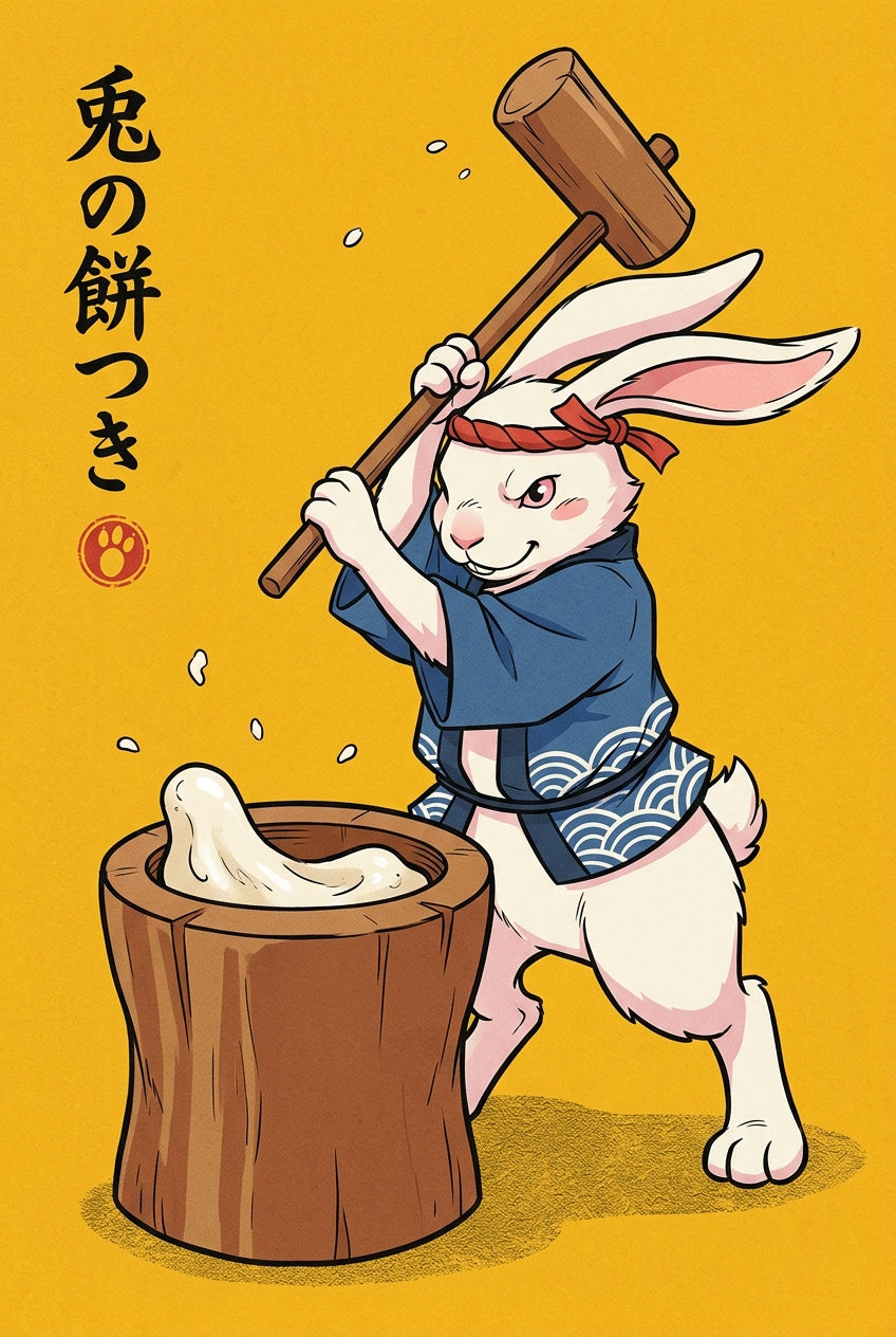 Affiche Lapin Mochi, poster Japonais