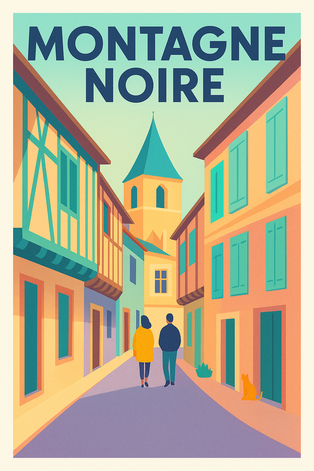 Affiche de Montagne Noire - Le charme authentique des ruelles médiévales
