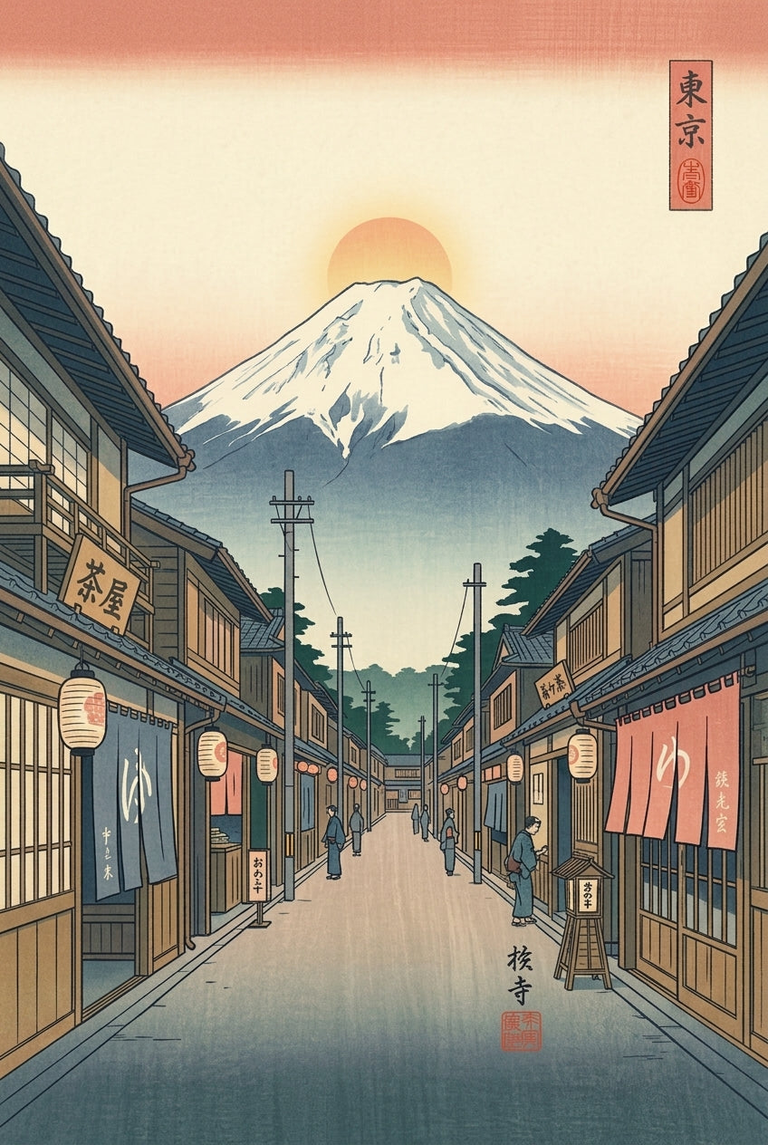 Affiche du Mont Fuji, poster art japonais