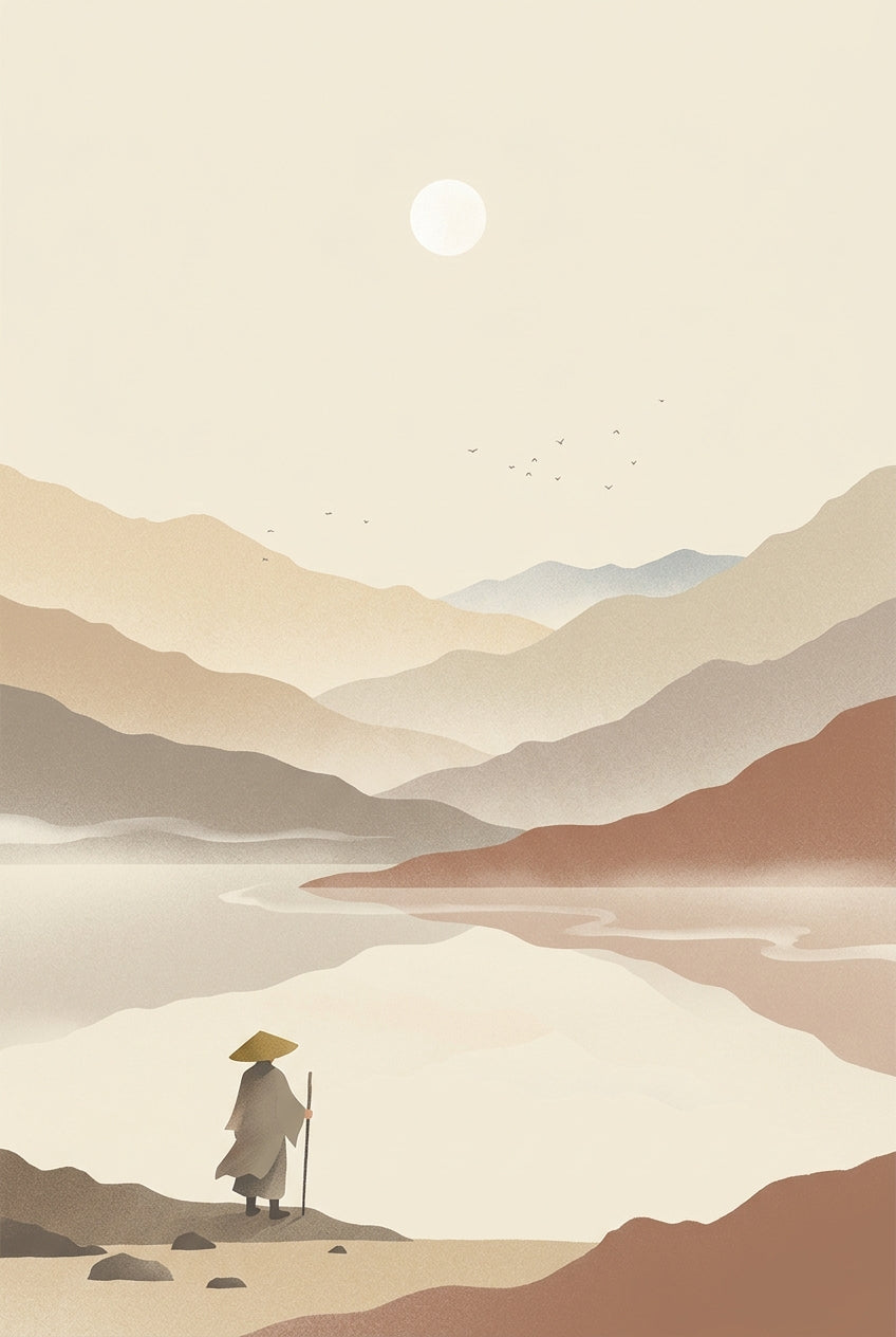 Affiche Paysage Japonais, poster montagnes