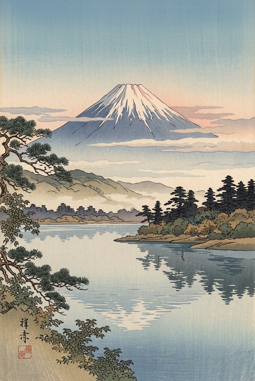 Affiche du Mont Fuji, poster art japonais