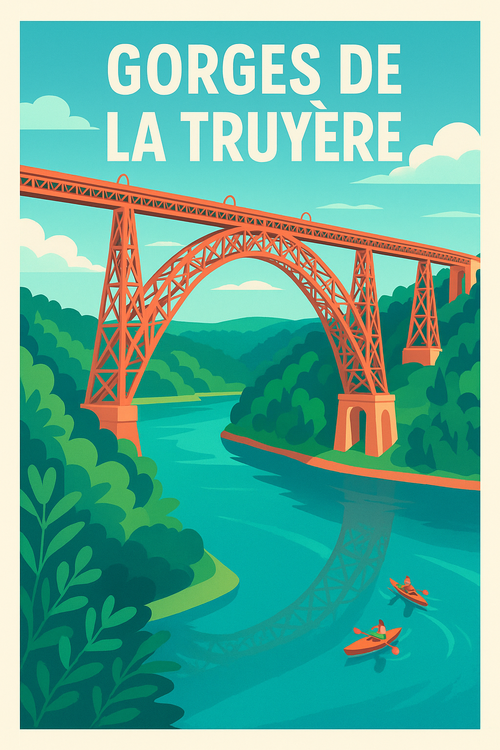 Affiche de Gorges de la Truyère - L'élégance du Viaduc de Garabit chez vous