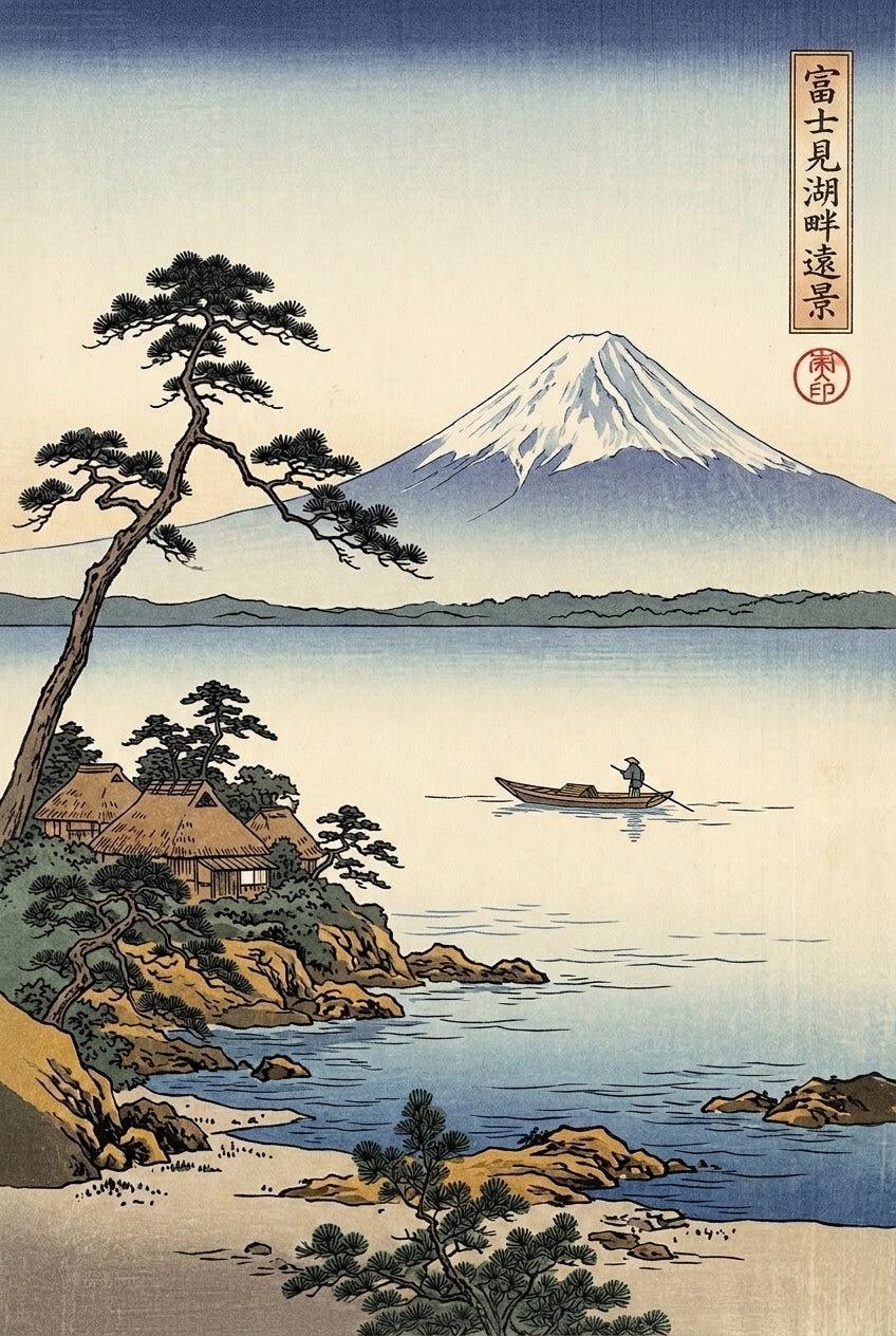 Affiche du Mont Fuji, poster art japonais
