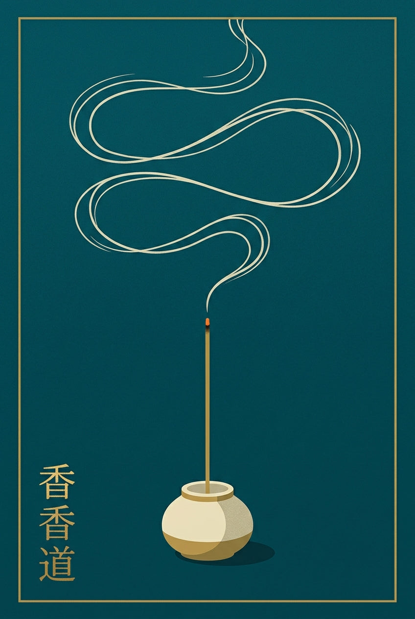 Poster d'encens japonais, affiche fumée minimaliste