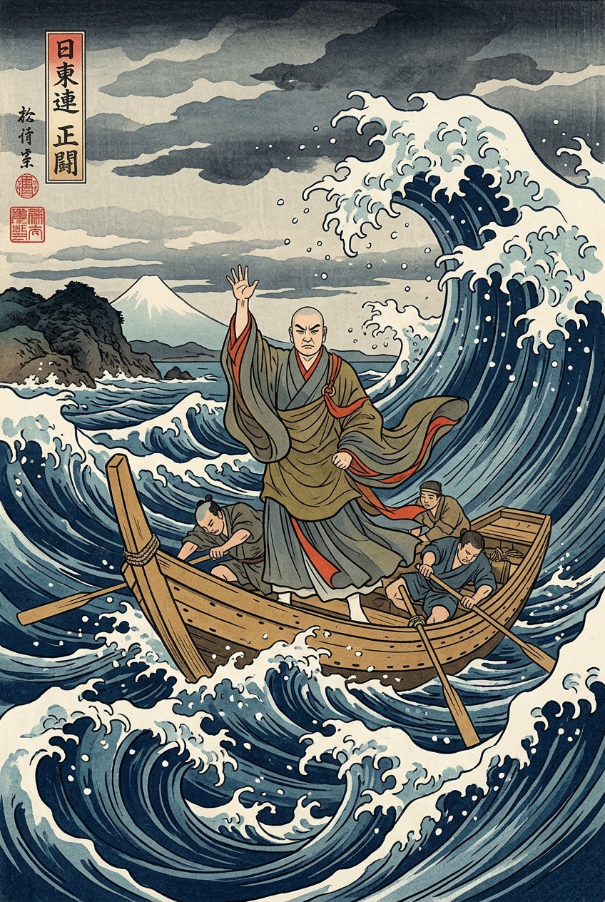 Affiche de la Grande Vague, poster Mont Fuji