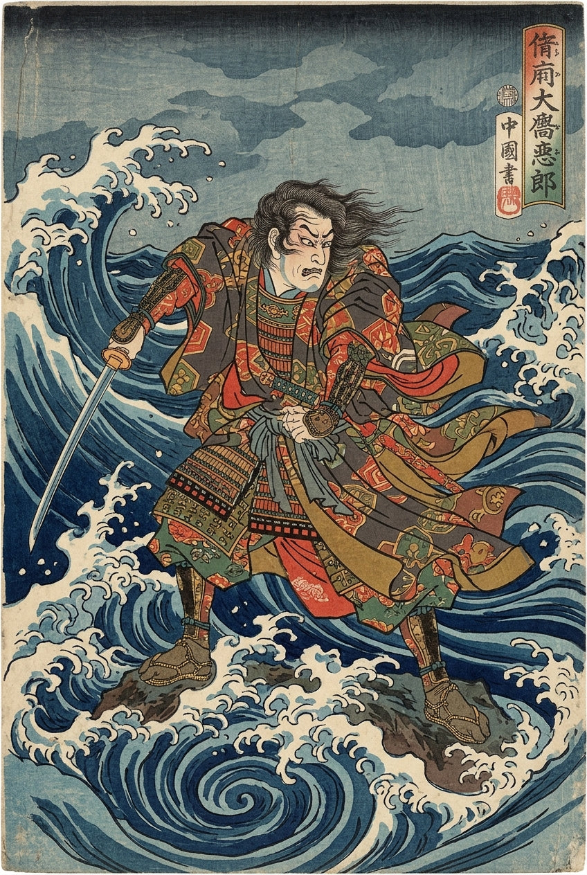 Affiche Samouraï Japonais, poster guerrier ukiyo-e