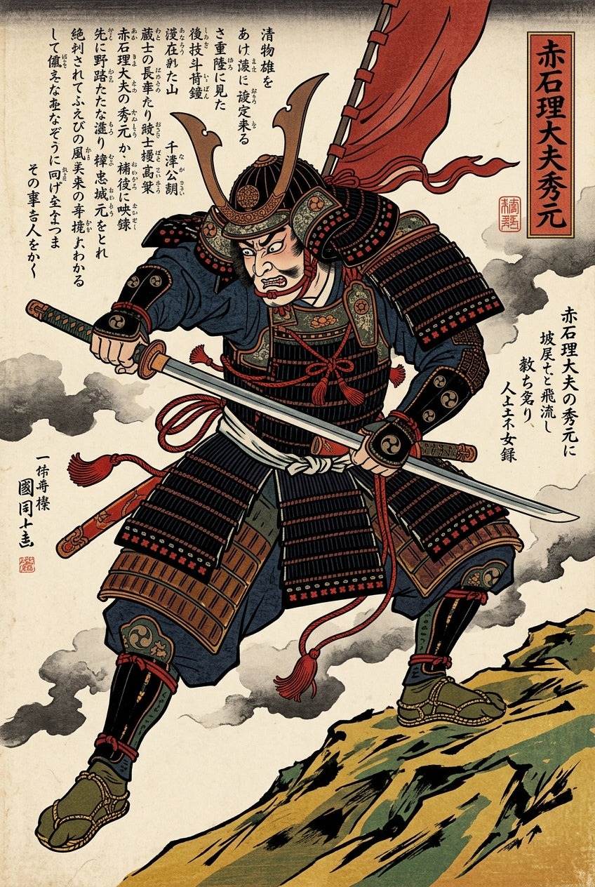 Affiche Samouraï Japonais, poster guerrier katana