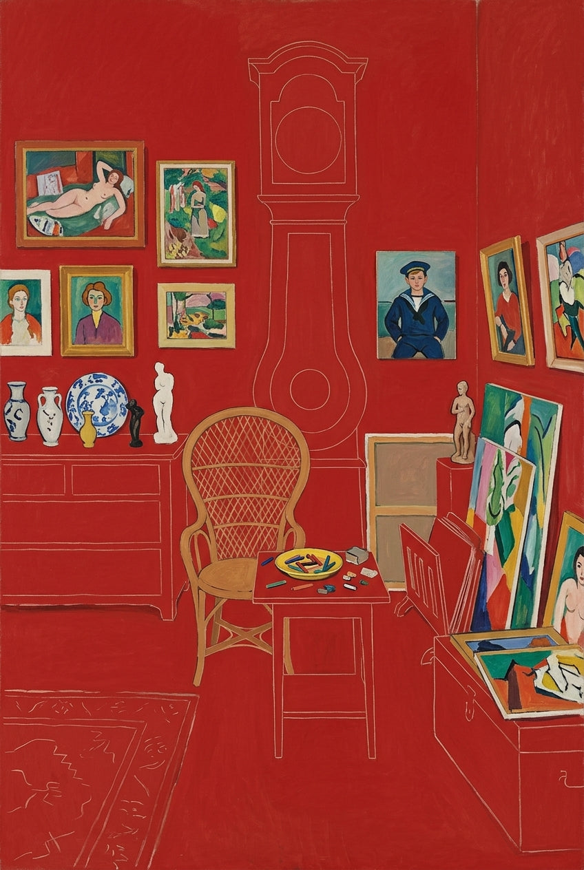 Affiche de L'Atelier Rouge, poster art moderne
