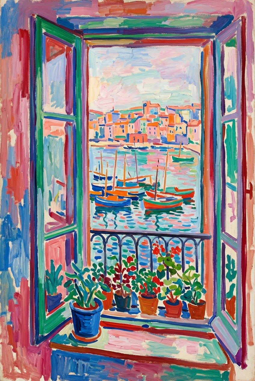 Poster de Collioure, affiche fenêtre ouverte