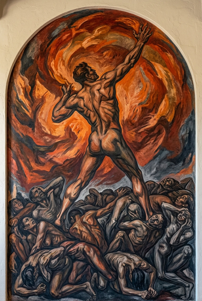 Affiche Prométhée, poster fresque de feu