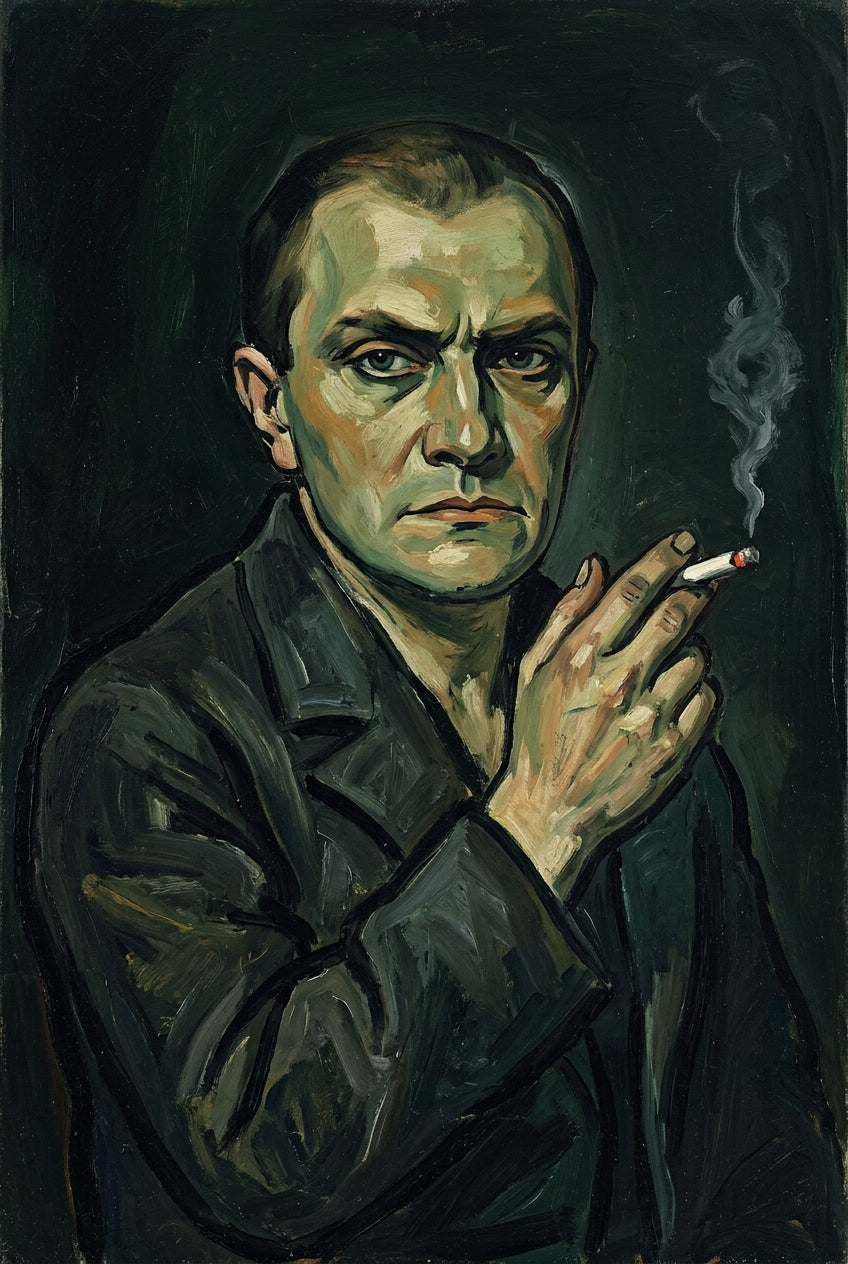 Poster de Max Beckmann, autoportrait à la cigarette