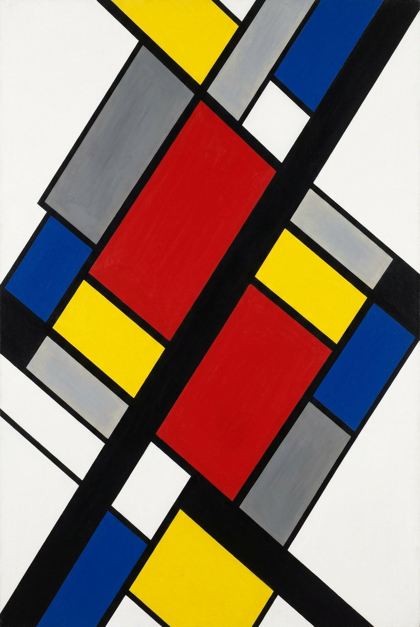 Poster d'art abstrait géométrique, couleurs primaires