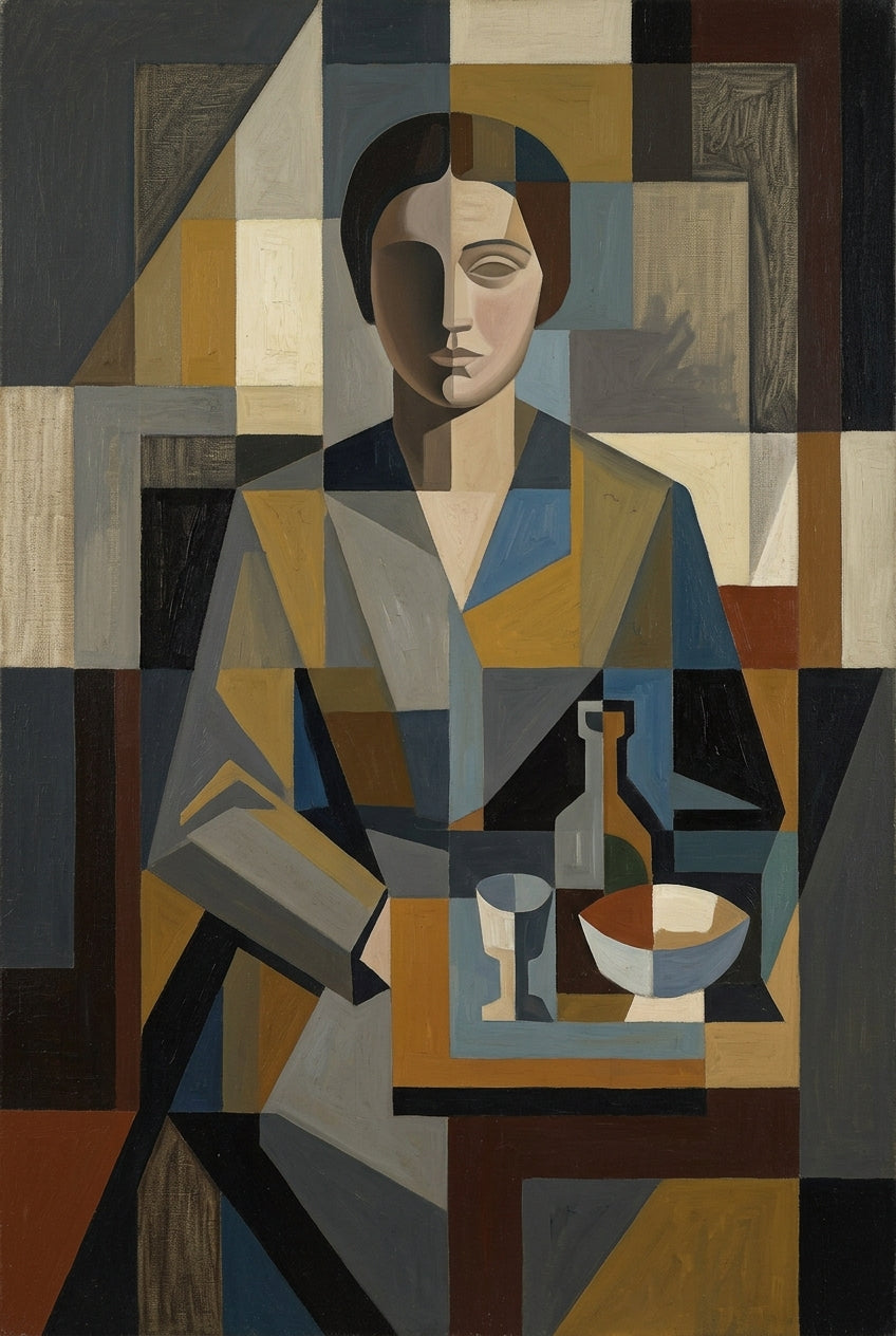 Affiche d'Art Contemporain, poster cubiste géométrique