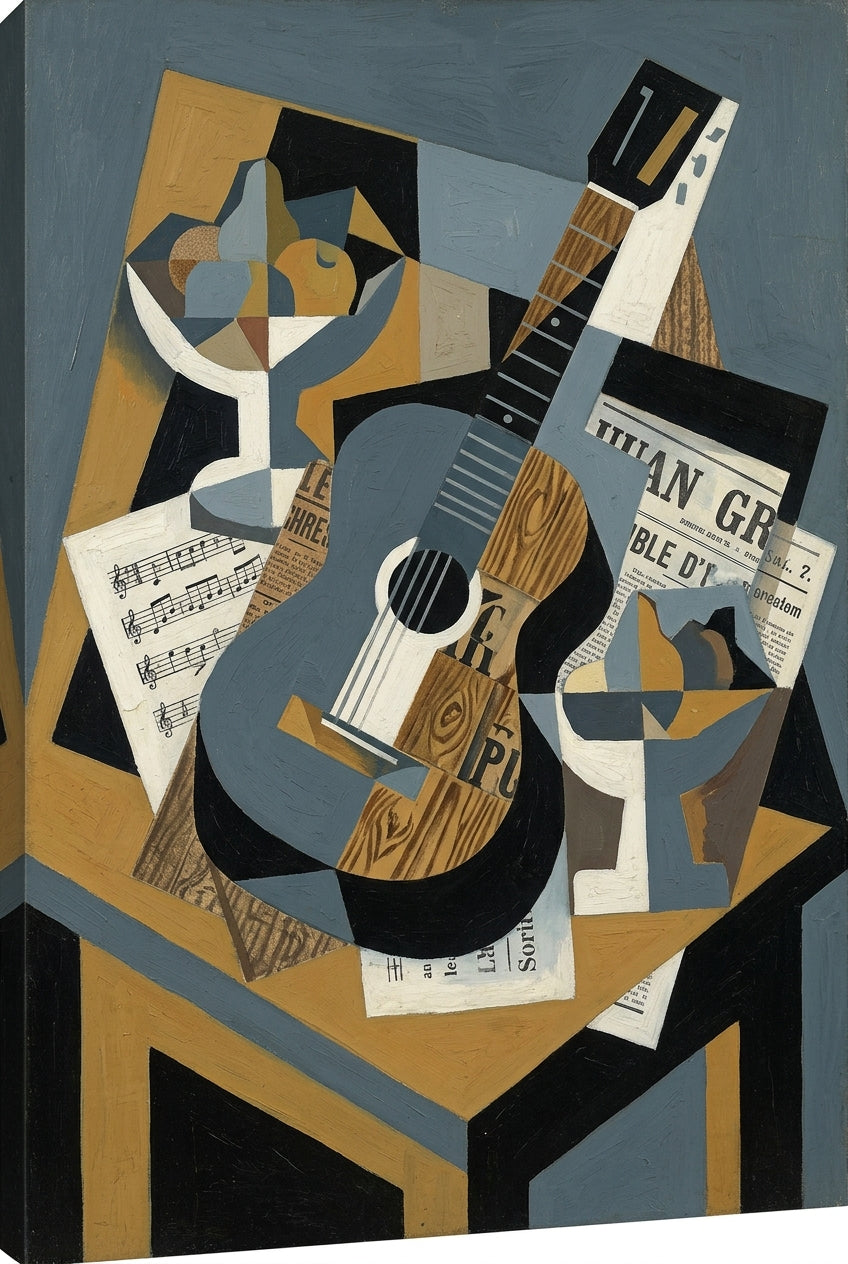 Poster Guitare cubiste, style contemporain