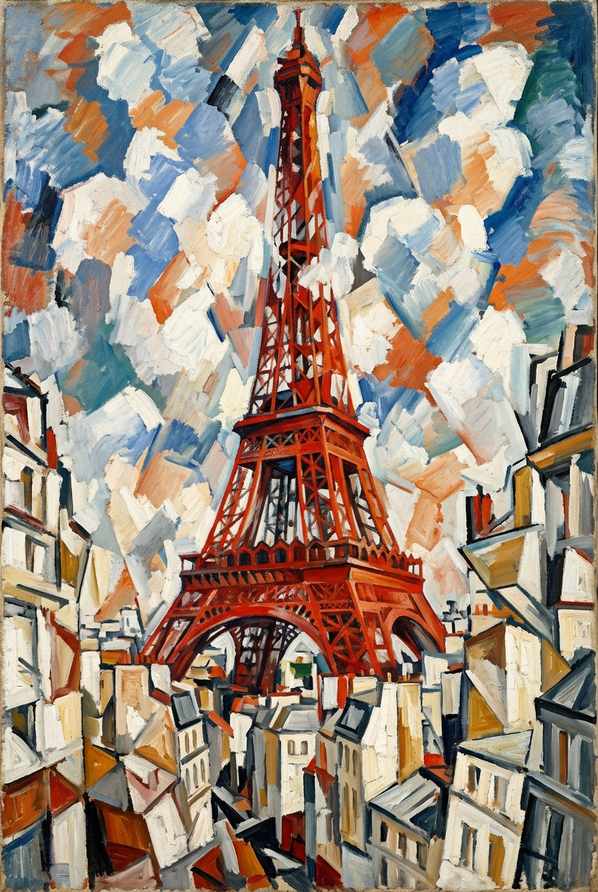 Affiche de la Tour Eiffel, poster cubisme