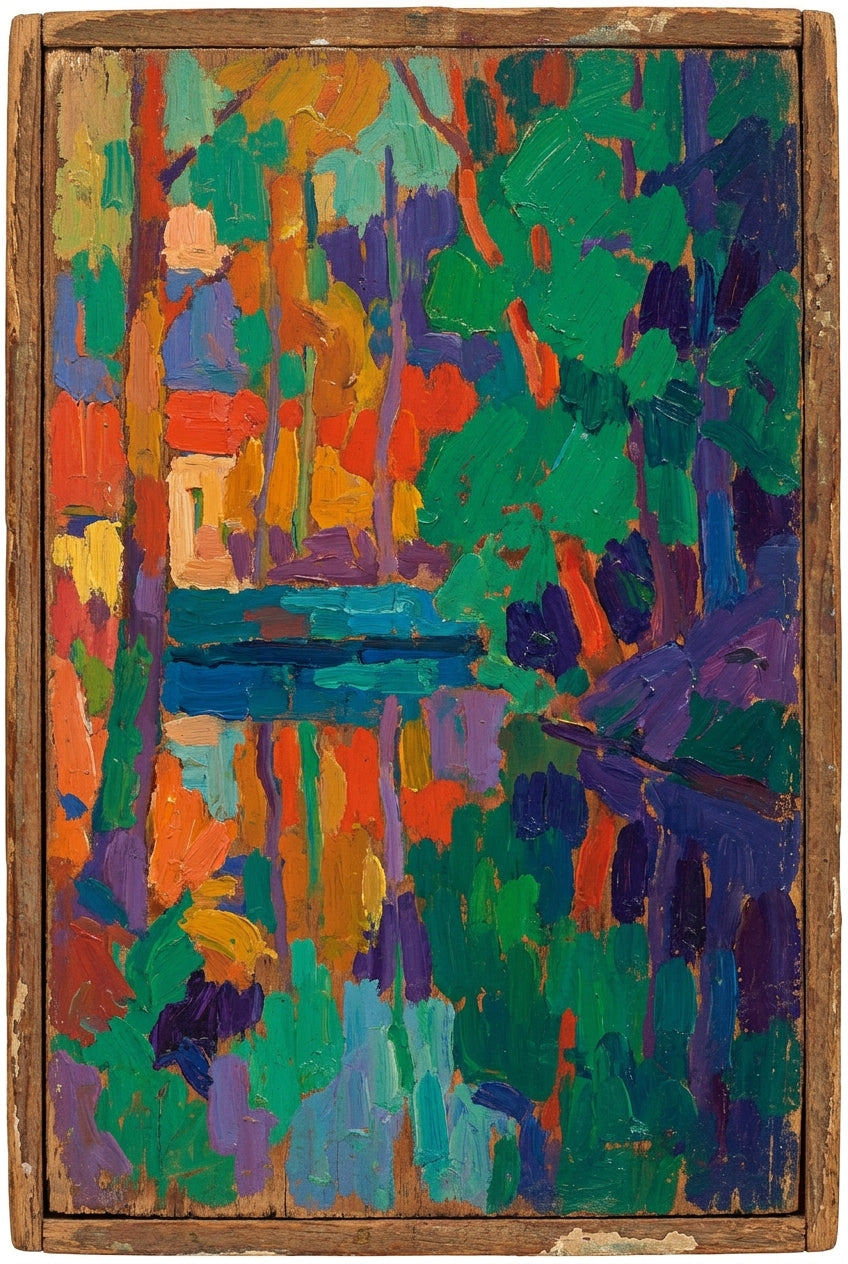 Affiche de forêt abstraite, poster peinture